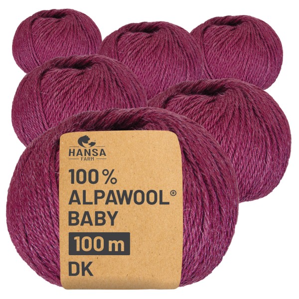 Alpawool® Baby 100 DK CF197 - 6x50g Alpakawolle Endless Purple