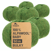 300g Baby Alpakawolle BULKY Mittelgrün heather (HF285)