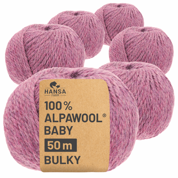 300g Baby Alpakawolle BULKY Beere heather (HF197)