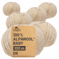 300g Baby Alpakawolle DK Natur-Gelb heather (HF102)