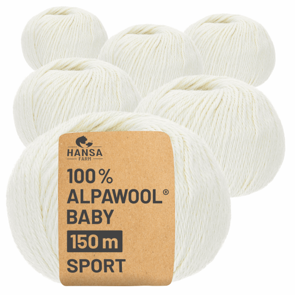 Alpawool® Baby 150 Sport NFA01 - 6x50g Alpakawolle Natur