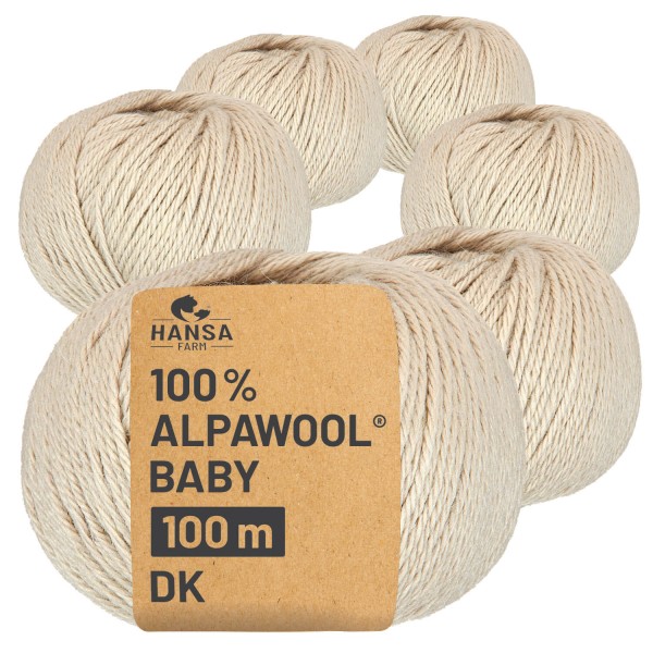 Alpawool® Baby 100 DK CF131 - 6x50g Alpakawolle Wheat Beige