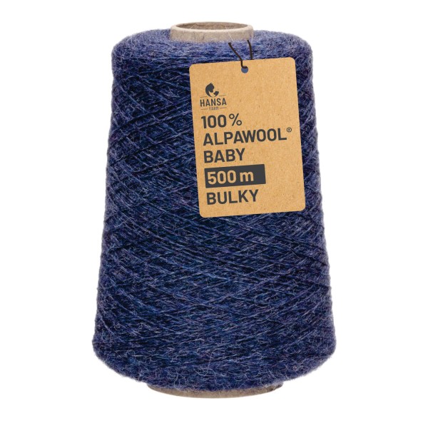 Alpawool® Baby 50 Bulky HF236 - 500g Alpakawolle Kone Dunkelblau Melange