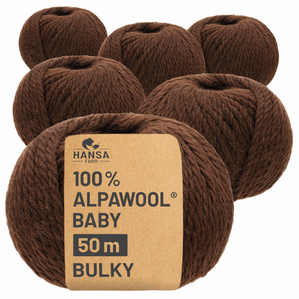 300g Baby Alpakawolle BULKY Schoko (NFA08)
