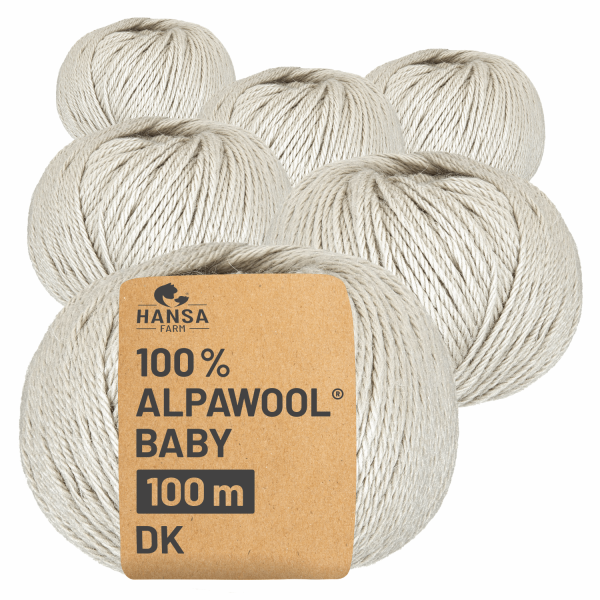 Alpawool® Baby 100 DK CF320 - 6x50g Alpakawolle Wildsnow