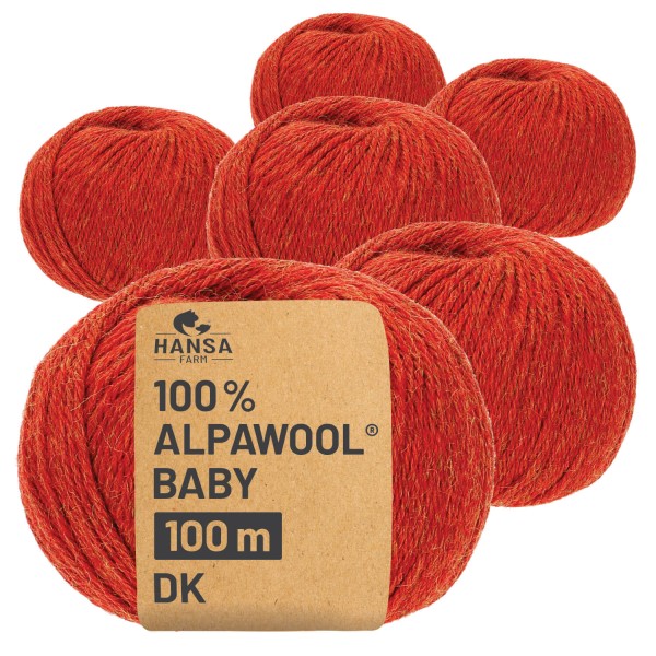 Alpawool® Baby 100 DK HF149 - 6x50g Alpakawolle Orange Melange