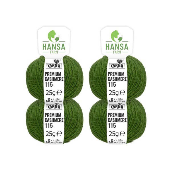 100g Premium Cashmere Wolle 6/28 aus Italien Grün (CA284)