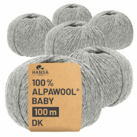 300g Baby Alpakawolle DK Hellgrau (NFA10)