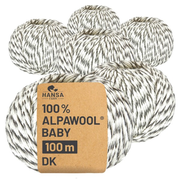 Alpawool® Baby 100 DK NFX010 - 6x50g Alpakawolle Schneeleopard