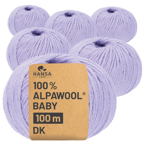 Alpawool® Baby 100 DK CF220 - 6x50g Alpakawolle Plum Lavender