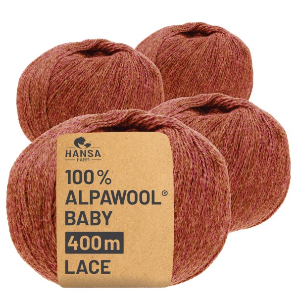 Alpawool® Baby 400 Lace HF158 - 4x50g Alpakawolle Herbstlaub Melange