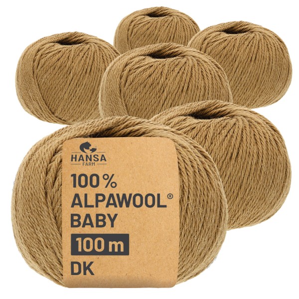 Alpawool® Baby 100 DK NFA03 - 6x50g Alpakawolle Cappuccino