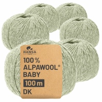 300g Baby Alpakawolle DK Minze Grün heather (HF300)